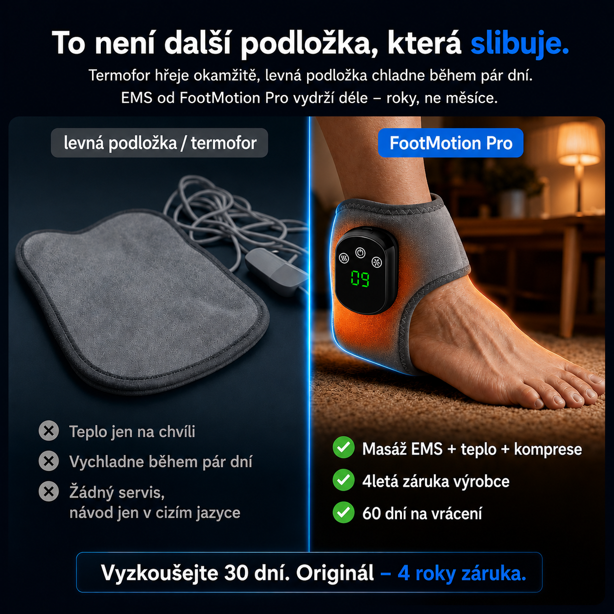 FootMotion Pro® – Terapeutický masážní přístroj na nohy 3v1