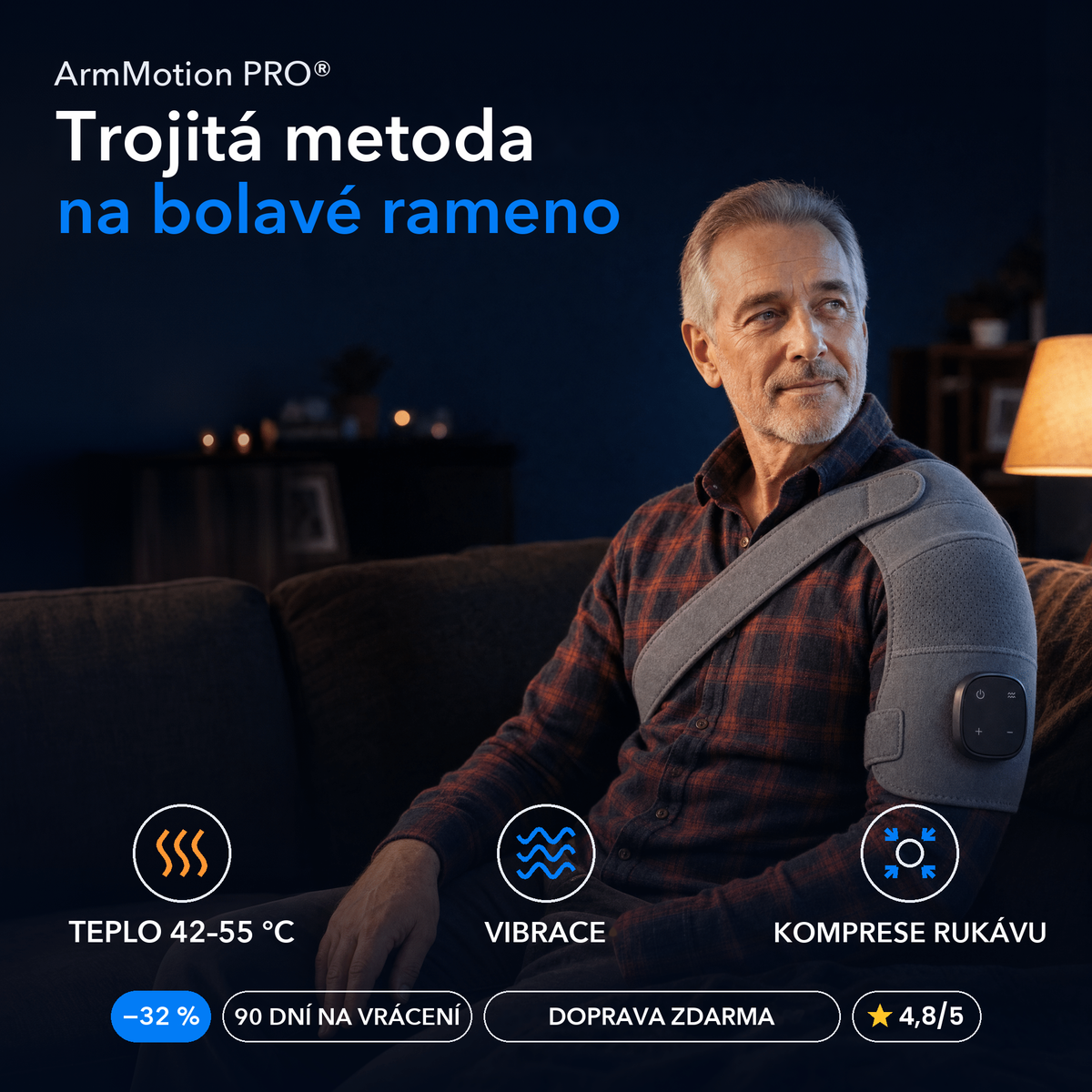 ArmMotion PRO® – masážní přístroj na rameno 3v1