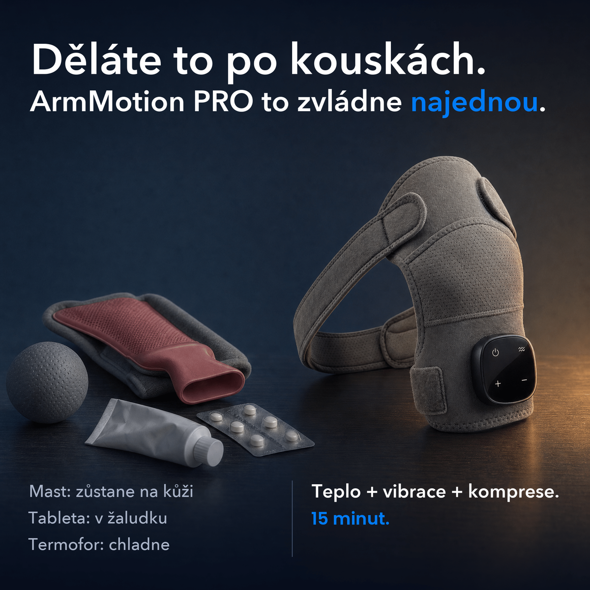 ArmMotion PRO® – masážní přístroj na rameno 3v1