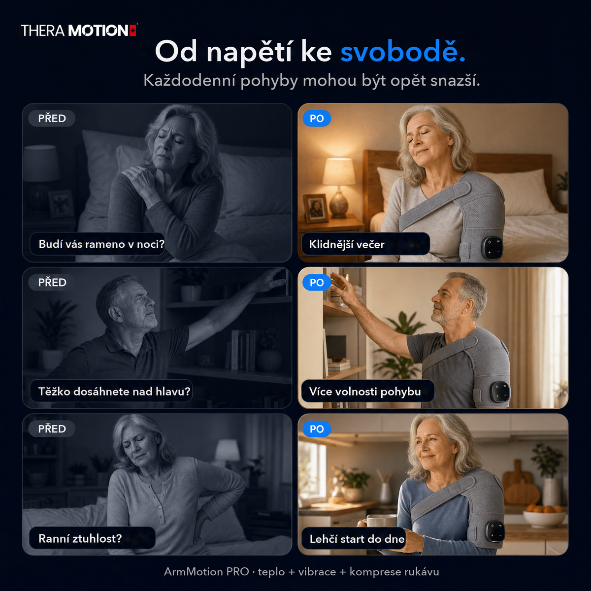 ArmMotion PRO® – masážní přístroj na rameno 3v1