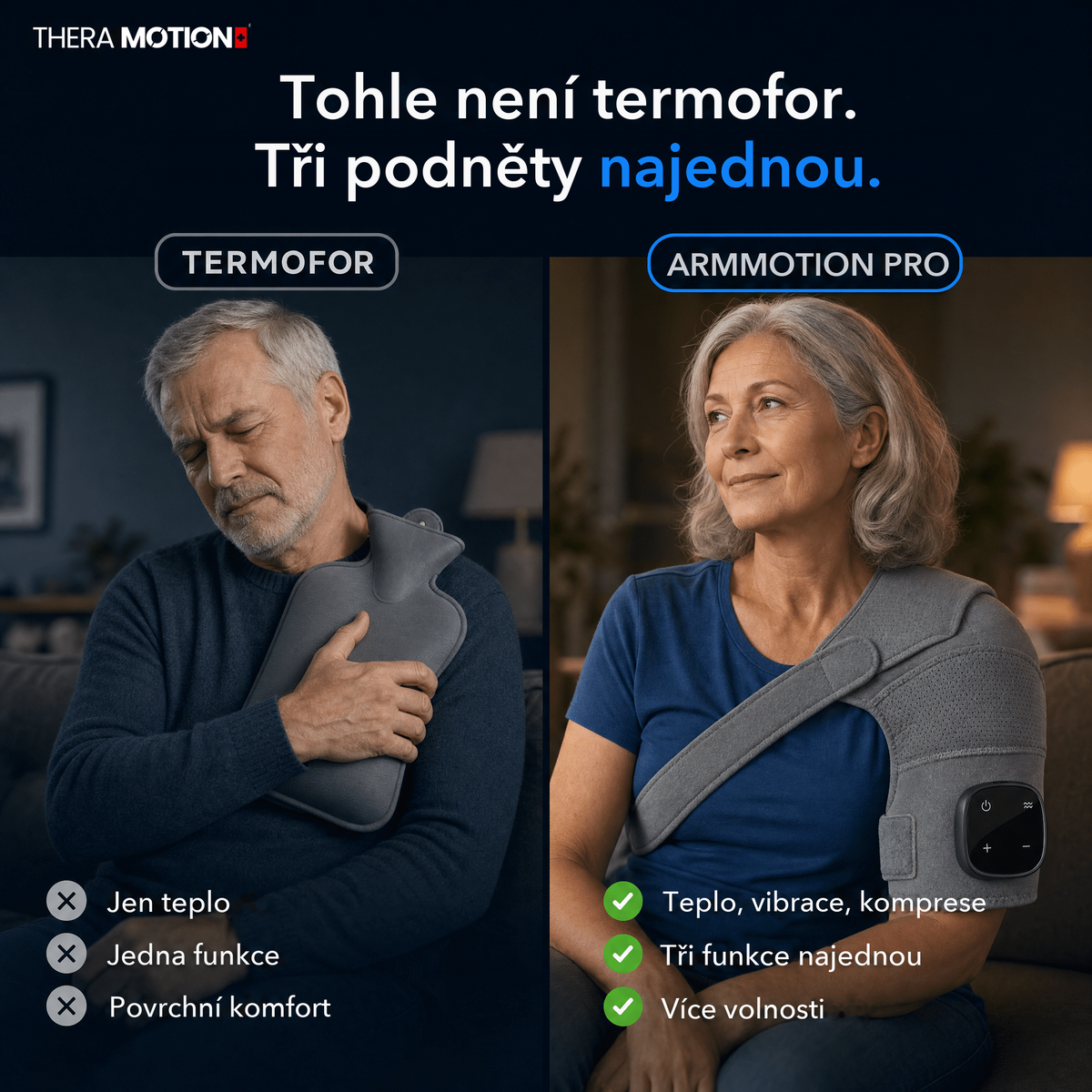 ArmMotion PRO® – masážní přístroj na rameno 3v1